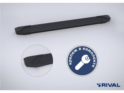 Пороги на автомобиль "Black" Rival для JAC S7 (Джак С7) 2020-н.в., 180 см, 2 шт., алюминий