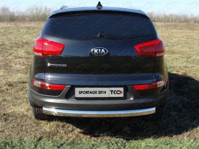 Защита заднего бампера овальная 75-42 мм для Kia Sportage № KIASPORT14-15