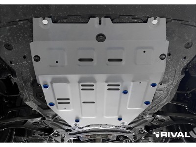 Защита картера (алюминий) + комплект крепежа для Changan CS55 Plus 2022-н.в. (V - 1.5), Uni-S 2024-н.в.