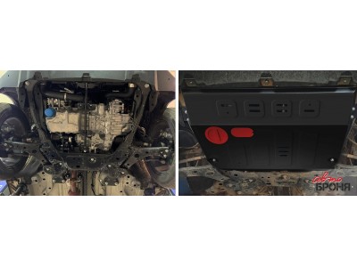 Защита картера (сталь) + комплект крепежа для Jetour T2 2024-н.в. (V - 2.0, робот, полный)