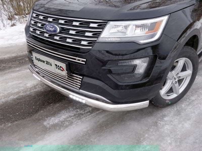 Накладка решётки радиатора нижняя 16 мм ТСС для Ford Explorer 2015-2017