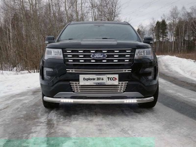 Защита переднего бампера с ДХО 76 мм для Ford Explorer № FOREXPL16-19