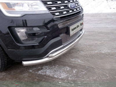 Защита передняя двойная 76-50 мм ТСС для Ford Explorer 2015-2017