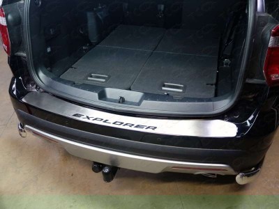 Накладка на задний бампер шлифованный лист надпись Explorer для Ford Explorer № FOREXPL16-29