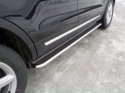 Пороги с площадкой нержавеющий лист 42 мм для Ford Explorer № FOREXPL16-08