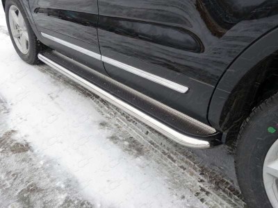 Пороги с площадкой нержавеющий лист 60 мм для Ford Explorer № FOREXPL16-10