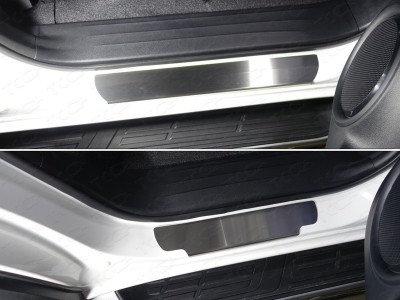 Накладки на пороги шлифованный лист 4 штуки для Toyota Fortuner № TOYFORT17-02
