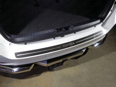 Накладка на задний бампер шлифованный лист надпись Toyota для Toyota Fortuner № TOYFORT17-10