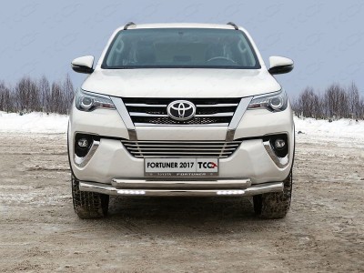 Защита передняя двойная с ДХО 76-60 мм для Toyota Fortuner № TOYFORT17-24