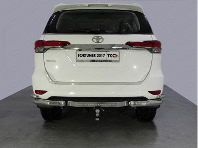 Защита задняя двойные уголки 76-42 мм для Toyota Fortuner № TOYFORT17-34