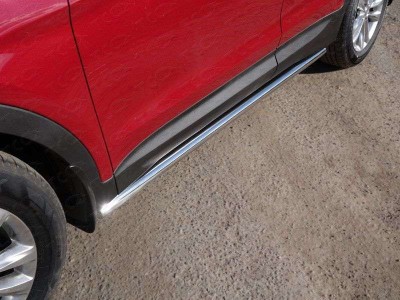 Пороги труба 60 мм для Hyundai Santa Fe № HYUNSF4WD15-09