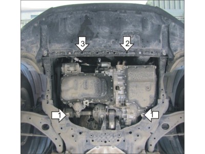 Усиленная защита картера двигателя, КПП (2 мм, сталь) для Mazda CX-5 2011-2017, 2017-н.в., Mazda 6 седан 2012-2022