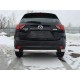 Защита заднего бампера овальная короткая 75х42 мм ТСС для Mazda CX-5 2011-2015