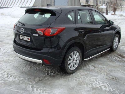 Защита заднего бампера овальная 75х42 мм для Mazda CX-5 № MAZCX512-05