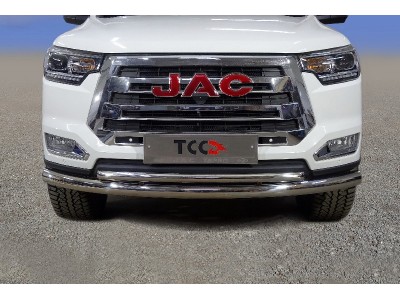 Защита передняя нижняя (двойная) 76,1/42,4 мм ТСС для JAC T8 Pro 2020 – н.в.
