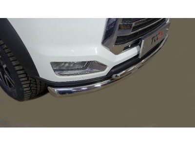 Защита передняя нижняя (двойная) 76,1/42,4 мм ТСС для JAC T8 Pro 2020 – н.в.