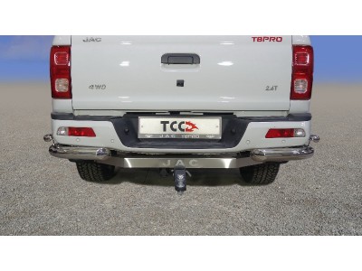 Защита задняя (уголки двойные) 76,1/42,4 мм ТСС для JAC T8 Pro 2020 – н.в.