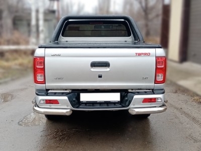 Защита заднего бампера "уголки" d-76+43 для JAC T8 Pro 2020-н.в.