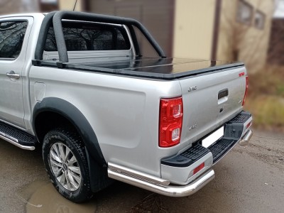 Защита заднего бампера "уголки" d-76+43 для JAC T8 Pro 2020-н.в.