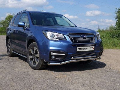 Накладка решётки радиатора верхняя 12 мм ТСС для Subaru Forester 2016-2018