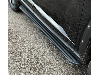 Пороги алюминиевые "Slim Line Black" 1820 мм для Haval H7 2.0 4WD 2024-н.в. №HAVH724-12B