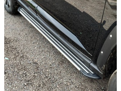 Пороги алюминиевые "Slim Line Silver" 1820 мм для Haval H7 2.0 4WD 2024-н.в. №HAVH724-12S