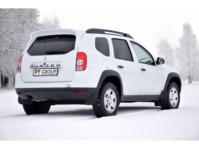 Защита порогов (черное тиснение) "Чистые штаны" (ABS) для Renault Duster 2021-2022
