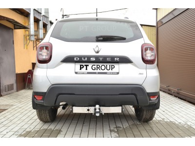 Фаркоп с нержавеющей накладкой для Renault Duster 2021-2022 съемное крепление шара под американский квадрат
