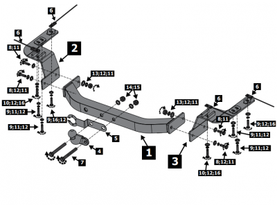 Фаркоп с нержавеющей накладкой Toyota Land Cruiser 200 (кроме Executive, TRD) 2007-2021, Lexus LX 2007-2022 фланцевое крепление шара