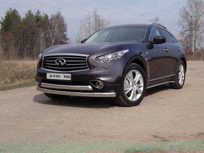 Защита передняя двойная 75-75 мм для Infiniti QX70 № INFQX7015-01