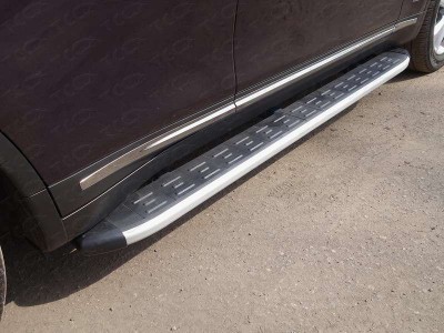 Пороги алюминиевые ТСС с накладкой для Infiniti QX70 № INFQX7015-09AL