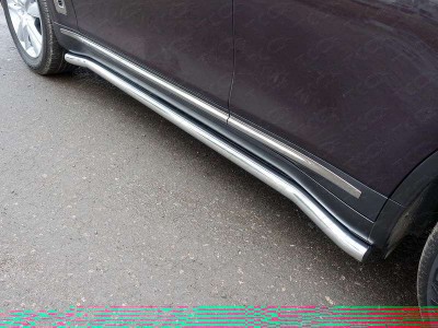 Пороги труба 60 мм для Infiniti QX70 № INFQX7015-10