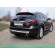 Защита заднего бампера овальная 75х42 мм ТСС для Infiniti QX70 2013-2017
