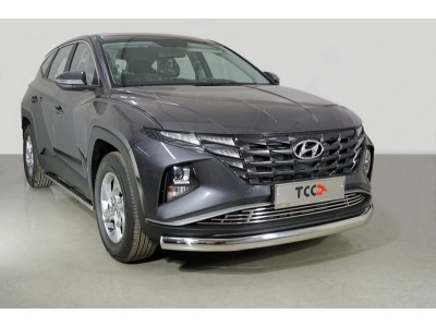 Защита передняя нижняя (овальная) 75х42 мм для Hyundai Tucson 2020 – н.в. HYUNTUC21-27