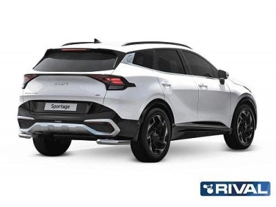 Защита переднего бампера d=57 мм + комплект крепежа для Kia Sportage 2022-н.в. №R.2814.002