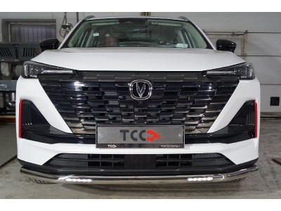 Защита передняя нижняя (с ДХО) 60,3 мм для Changan CS55 plus I Рестайлинг 2WD 1.5T 2021 – н.в. CHANCS55PL23-06