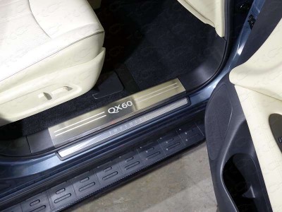 Накладки на пластиковые пороги лист шлифованный надпись QX60 для Infiniti QX60 № INFQX6016-04
