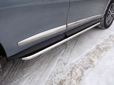 Пороги с площадкой нержавеющий лист 42 мм для Infiniti QX60 № INFQX6016-19