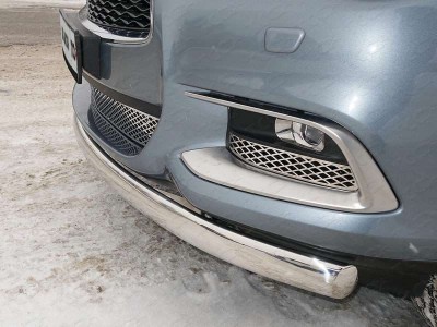 Защита передняя овальная 75х42 мм ТСС для Infiniti QX60 2016-2021