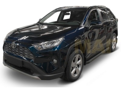 Пороги алюминиевые Rival Black для Toyota RAV4 № F180ALB.5710.1
