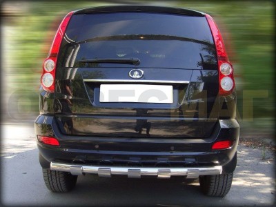 Защита заднего бампера 60 мм с накладками для Great Wall Hover H5 № GWHH5 6