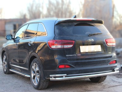Защита задняя с уголками 60-43 мм для Kia Sorento Prime № KSTP15_3.2