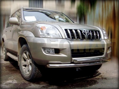 Защита передняя двойная 60-60 мм для Toyota Land Cruiser Prado 120 № LCPR 4.1