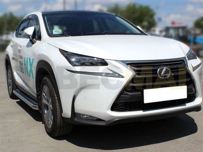 Пороги с площадкой алюминиевый лист 60 мм для Lexus NX200/300h № LNX_2
