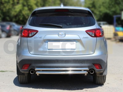 Защита заднего бампера двойная 53-53 мм для Mazda СX-5 № MCX515_3