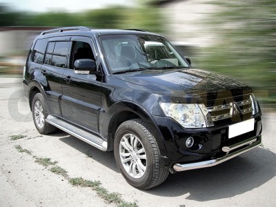 Защита штатного порога 53 мм для Mitsubishi Pajero 4 № MP 3.1