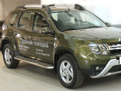 Пороги с площадкой алюминиевый лист 53 мм для Nissan Terrano № NT14_2.1