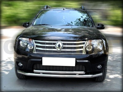 Защита передняя двойная 60-53 мм для Renault Duster № RD_1.1