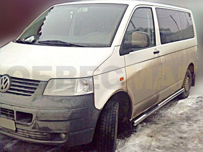 Пороги труба с накладками 76 мм для Volkswagen T5 № WLT5 3.1