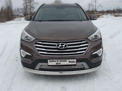 Накладка решётки радиатора 16 мм ТСС для Hyundai Santa Fe Grand 2014-2016